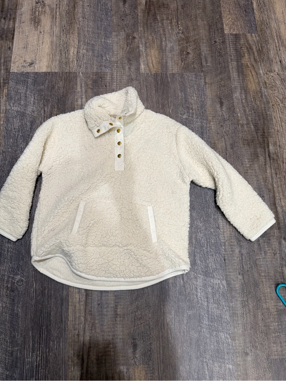 Ruby Rd. Cream Sherpa Snap-Front Pullover